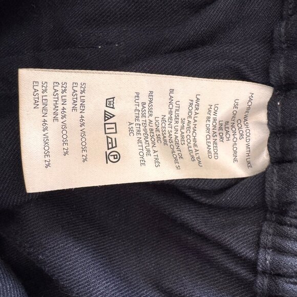 Maeve Black Wide Leg Pants with White Stitching - Picture 4 of 6